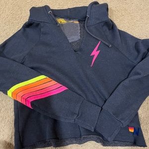 aviator nation crop hoodie